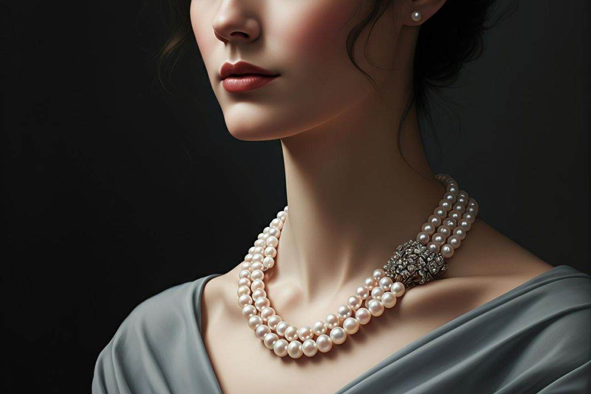 Uso collana di perle