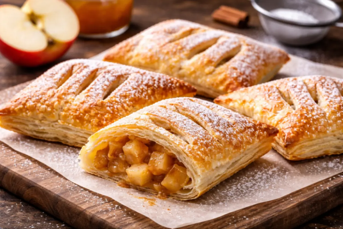 Fagottini di pasta sfoglia con cuore di mela