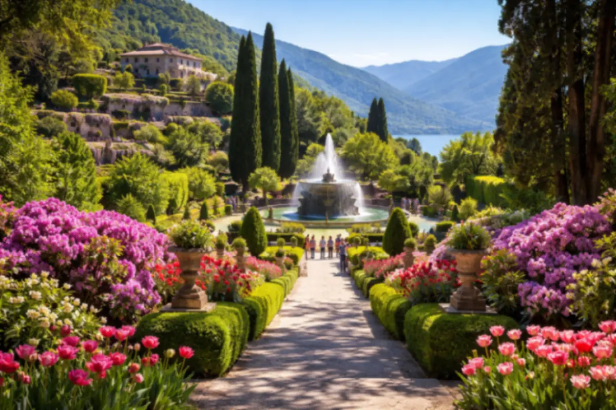 Giardino fiorito in primavera