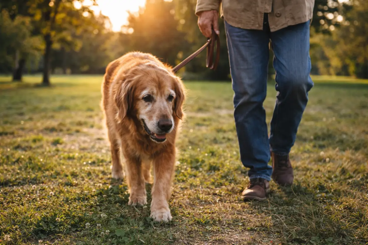 cane anziano al parco
