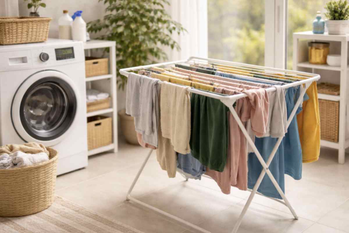 I panni restano appesi allo stendino per ore, a volte per intere giornate, e l’umidità nell’aria non aiuta. Anzi: spesso peggiora la situazione.