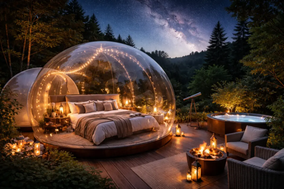 Bubble hotel sotto le stelle