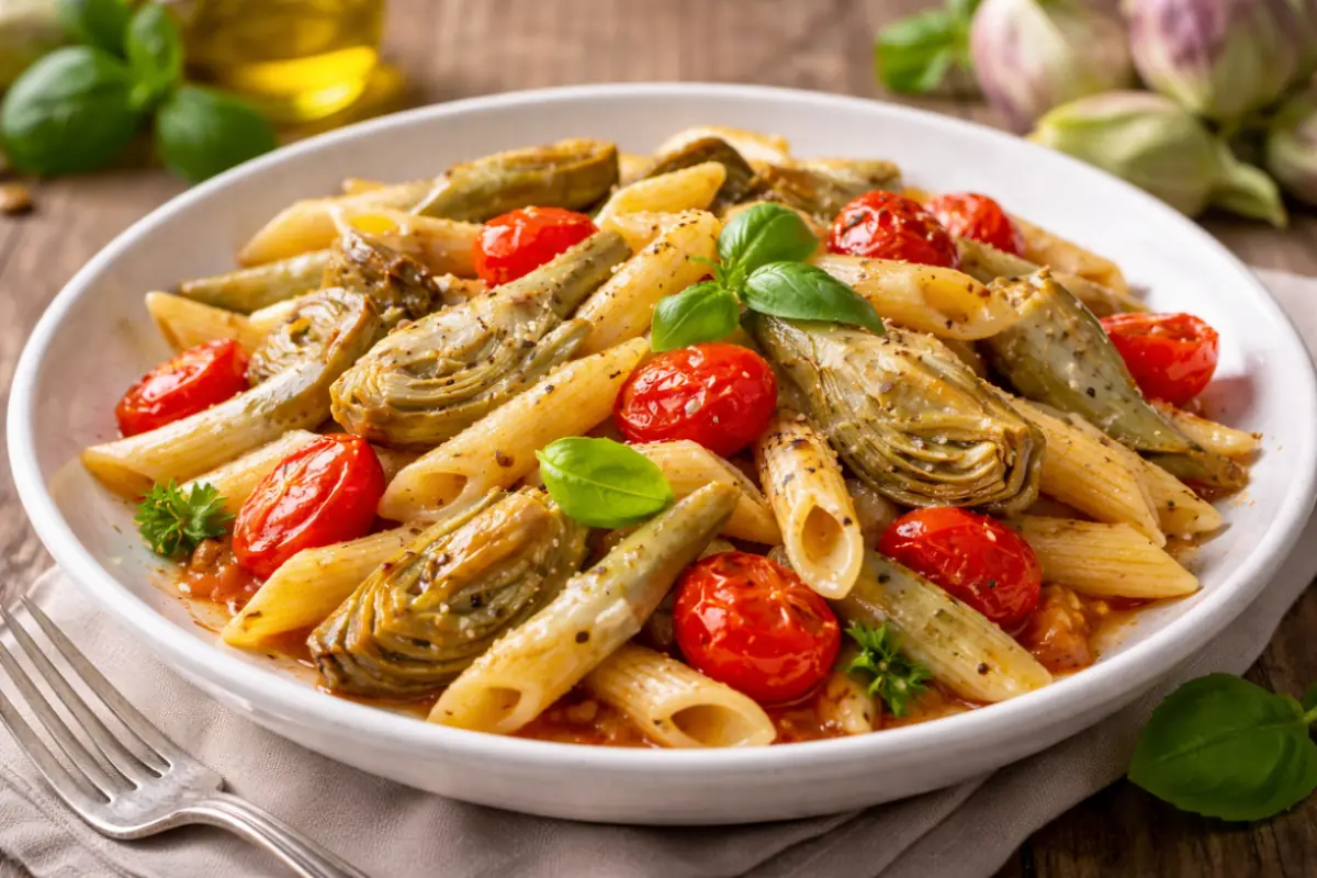 Penne carciofi e pomodoro