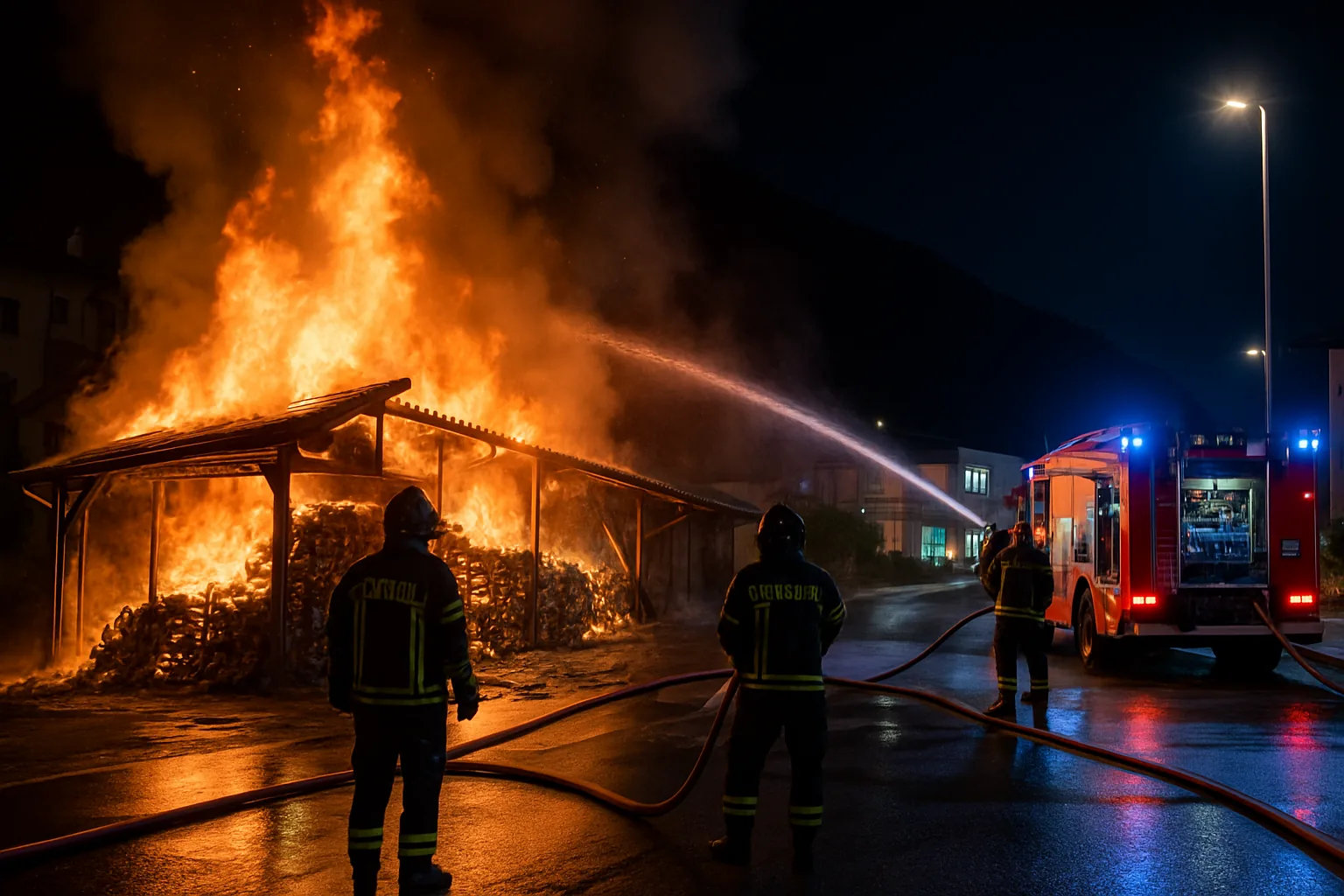 Incendio a Monclassico distrugge legnaia vicino al Classic Center