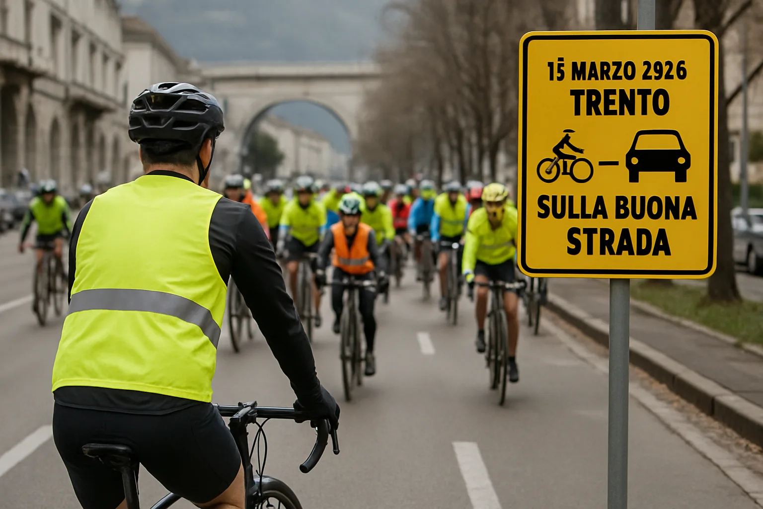 Manifestazione 'Sulla buona strada' a Trento il 15 marzo: il ciclismo contro la violenza stradale